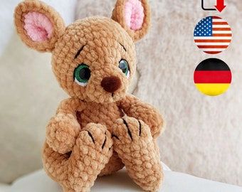 Crochet Kangaroo pattern - Amigurumi Kangaroo tutorial – Plush Kangaroo crochet
