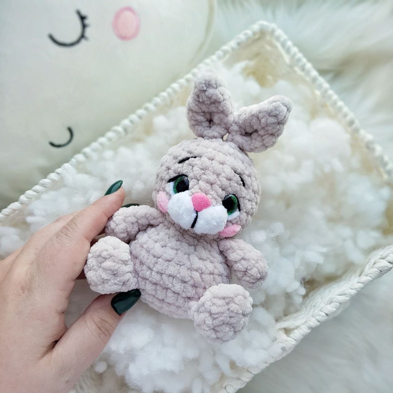 Virkmönster minileksaker: björn, panda, kanin, katt – Virkat nallebjörnsmönster – Virkad katt – Amigurumi-kanin bild 3