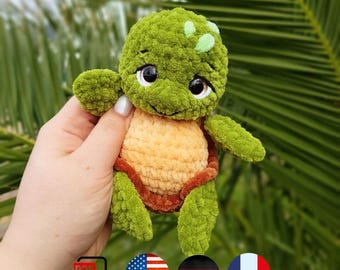 Virkat minisköldpaddamönster - Amigurumi-sköldpadda – Virkad havssköldpadda