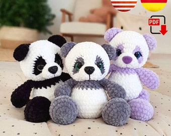 Crochet panda pattern - Amigurumi bear panda pattern - Plush panda pattern