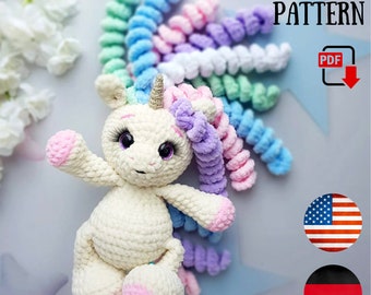 Amigurumi pattern Unicorn crochet PDF tutorial - Crochet pattern Unicorn plush - Digital pattern ChirkaToys