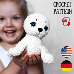 Crochet pattern Seal Amigurumi ocean crochet PDF pattern - Crochet stuffed animals pattern - Plush Seal pattern ChirkaToys