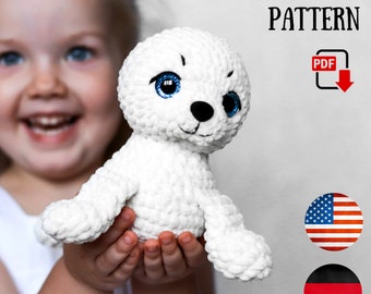 Crochet pattern Seal Amigurumi ocean crochet PDF pattern - Crochet stuffed animals pattern - Plush Seal pattern ChirkaToys