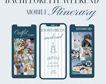 Coastal Bachelorette Itinerary Template: Mobile & Printable Schedule, Digital Canva Download