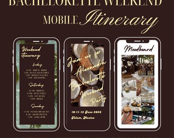Bachelorette Weekend Itinerary Template, Go Coconut Theme, Coastal Beach Bach Invitation, Editable Itinerary Planner For Mobile & Printable