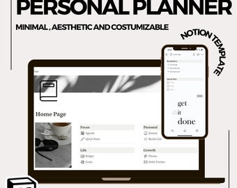 Minimalist Notion Life Planner: All-In-One Digital Template