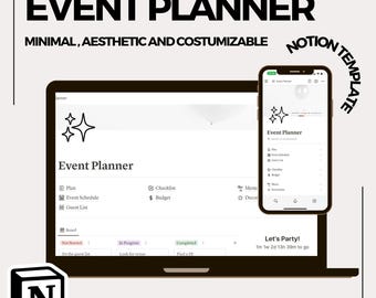 Notion Event Planner Template: Digital Party Checklist & Guestlist