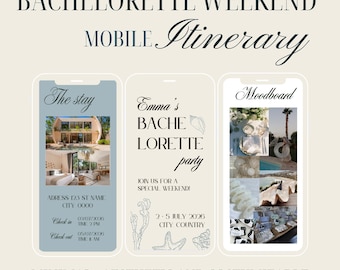 Beach Bachelorette Weekend Itinerary, Seashells and Wedding Bells Bach Editable Invitation Template (Digital Download)