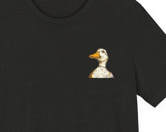 Duck Head Corner Print T-Shirt: Minimalist Nature Graphic Tee