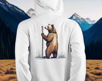 Last Bear Standing Graphic Hoodie: Stock Trader Camping Apparel