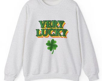 St. Patrick's Day Sweatshirt: Very Lucky Shamrock Crewneck