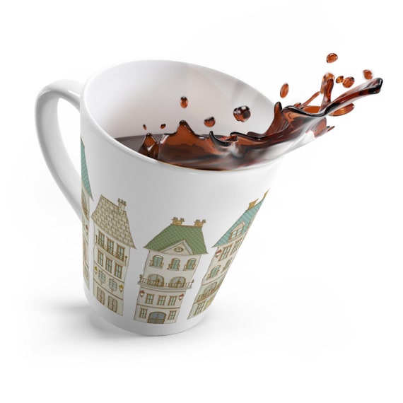 Amsterdam Homes Latte Mug: European Cityscape Coffee Cup (12oz) - Etsy