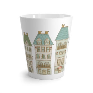 Amsterdam Homes Latte Mug: European Cityscape Coffee Cup (12oz)