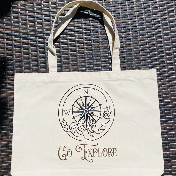Compass Tote Bag Etsy