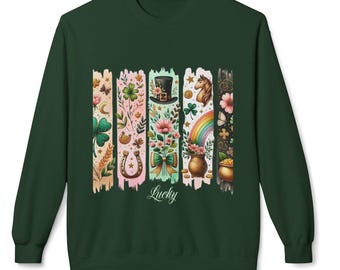 Lucky St. Patrick's Day Sweatshirt: Brushstroke Shamrock Crewneck
