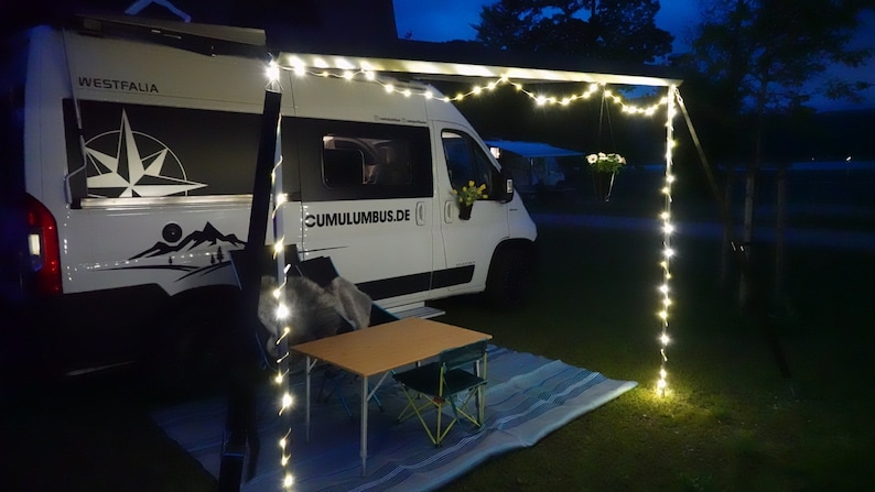 Camperflower Solar Markisen Lichterkette für Camper, Camping, Wohnmobil und Wohnwagen, Outdoor 10m Länge zdjęcie 10