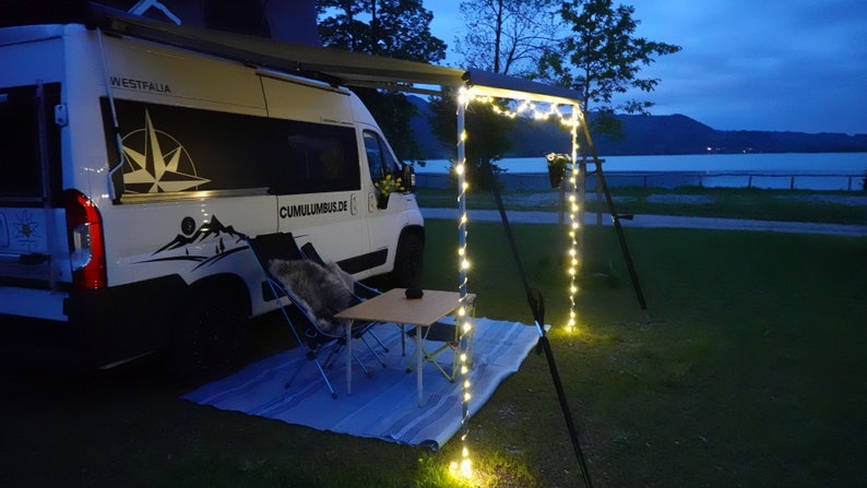 Camperflower Solar Markisen Lichterkette für Camper, Camping, Wohnmobil und Wohnwagen, Outdoor 10m Länge zdjęcie 8