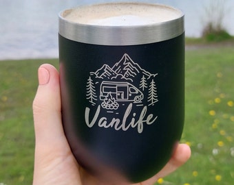 Camperflower All-in-One Vanlife Becher doppelwandig isolierende Camping Tasse