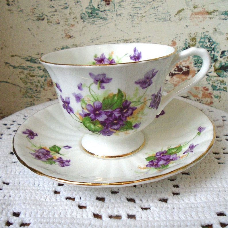 Clarence Bone China Teacup and Saucer Etsy