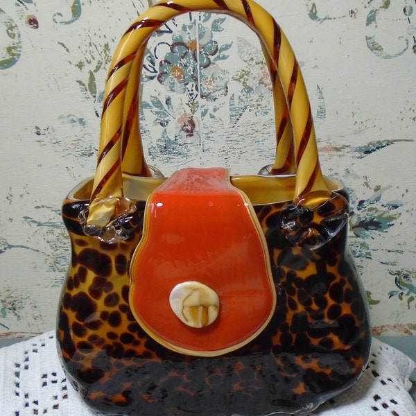 Murano Style Glass Purse