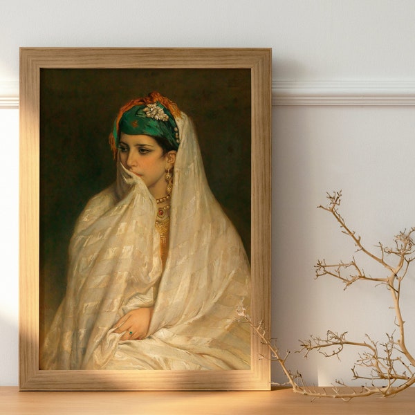 Vintage Porträt marokkanische Amazigh Berber Frau Malerei, marokkanische Wandkunst, marokkanische Amazigh Dekor Haus, herunterladbare Digital PRINTABLE
