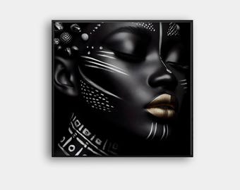 Black African Woman Portrait: Ethnic Home Art Print (Digital Download)