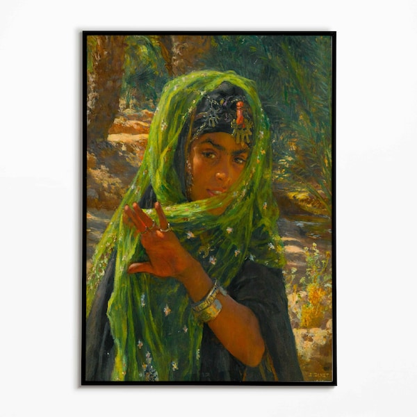 Vintage Portrait Amazigh Berbere femme Algérienne Peinture | Victorian Art Print Téléchargeable PRINTABLE