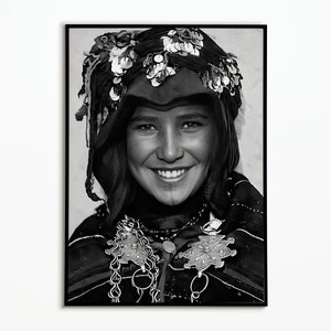 Portrait of an Amazigh Berber Woman, Black Art Moroccan Wall Art, Moroccan Amazigh Decor Home, Downloadable Digital Print