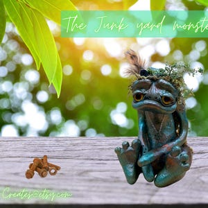 junk monster clay sculpture cute monster fantasy creature art doll creature one of a kind oak art doll handmade clay sculpture creepy cute