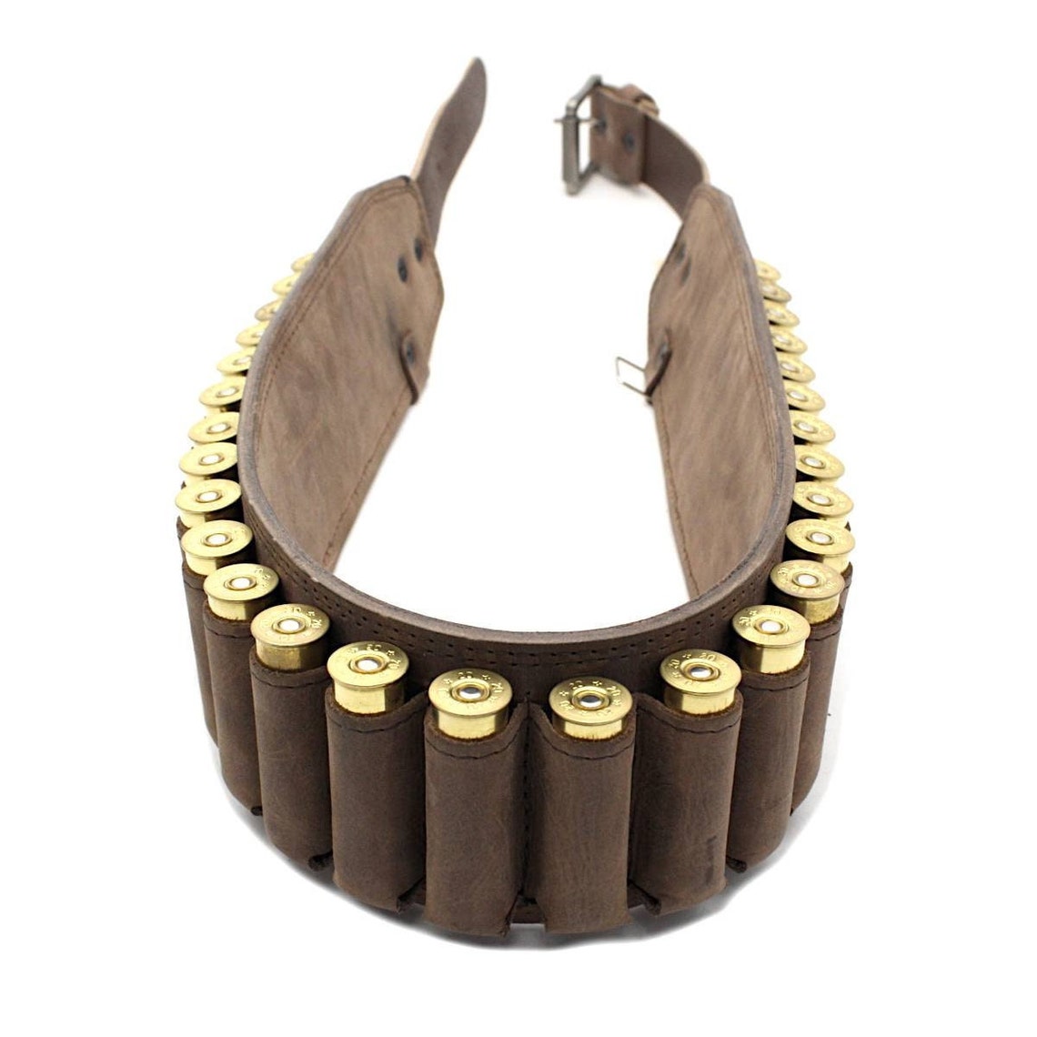 12 Gauge Leather Cartridge Belt, Ammo Belt, Holds 25 X 12 Bore gauge