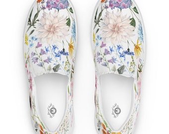 Floral Canvas Slip-On Shoes: Women's Travel Sneakers