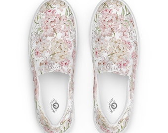 Bridal Shoes Slip-On Canvas – Bride Wedding Sneakers, Reception Shoes, Outdoor Weddings, Bridal Shower Gifts, Honeymoon shoes