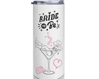 Bride To Be Western Tumbler – 20 oz Skinny Stainless Steel Cup for Bachelorette Weekend, Bridal Shower & Cowgirl Theme Wedding