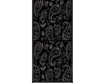 Black Paisley 4-Drawer Dresser – Fabric Storage Organizer with Wood Top & Steel Frame