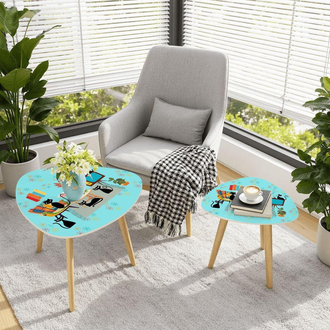 Triangle Tea Table Triangle Coffee Table Set of 2 (made in USA) - Etsy