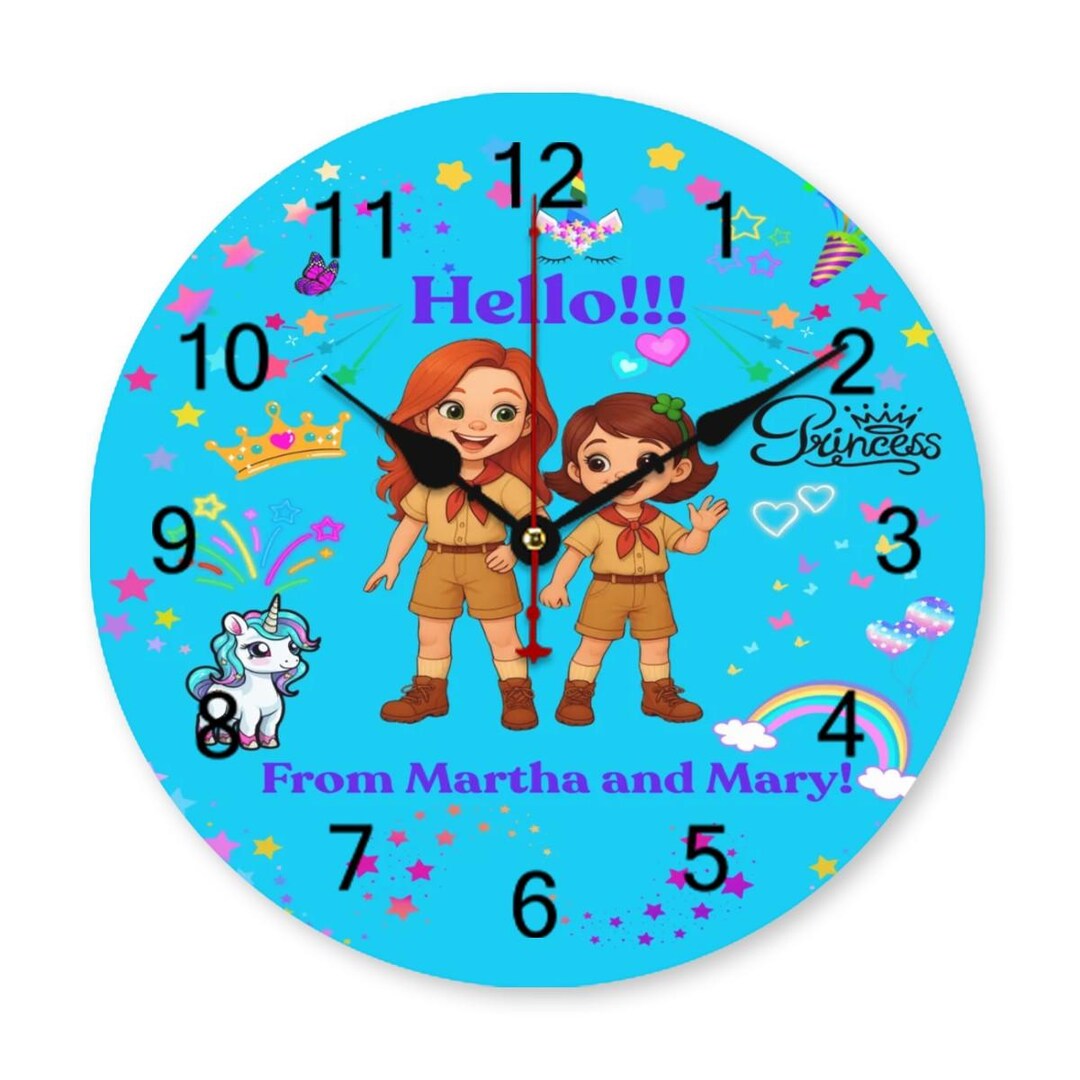 Princess Clock Drawing Hello Princess Wall Clock – 10