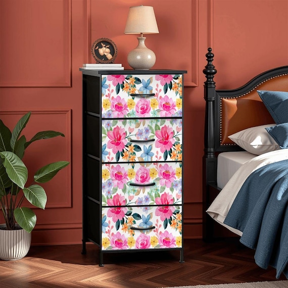 4-drawer Floral Dresser (made in USA), Girls Dresser, Baby, Craft Room, Children's Playroom, Bathroom Storage, Boho Bedroom, Chic Organizer - Etsy 4-drawer Floral Dresser (made in USA), Girls Dresser, Baby, Craft Room, Children's Playroom, Bathroom Storage, Boho Bedroom, Chic Organizer - Etsy