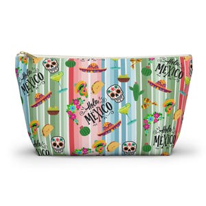 Accessory Bag Colorful Mexico-Themed – Vibrant Travel & Jewelry Bag | Cinco de Mayo Gift | Mexican-Inspired Zipper Pouch | Craft Pouch