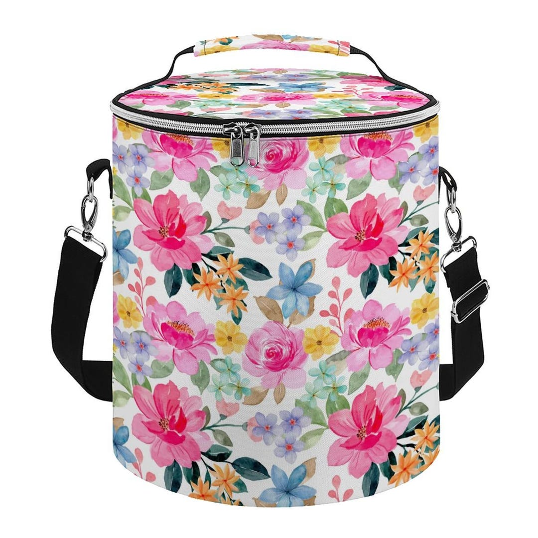 Spring Cooler Beach Insulated Bag, Camping Cooler, Flowered Cloth Cooler, Floral ...