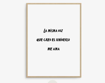 La Misma Voz Que Creo El Universo Me Ama, Prayer for Kids Wall Art, Christian Nursery Decor, Christian Baby Shower Gift, Minimalist Nursery