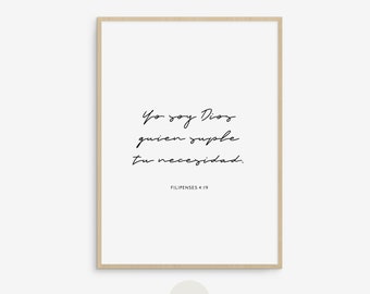 Filipenses, Philippians, Scripture Wall Art, Bible Verse Printable, Spanish Bible Verse, Spanish Scripture, Christian Decor Wall Art
