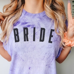 Bride EST 2023 2024 Tie-dye T-Shirt Beach Honeymoon Just Married Wedding Gift from Mom, Bridesmaid Bachelorette Party Wifey for Life Bridal