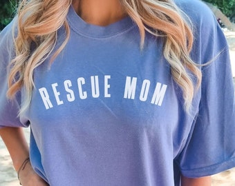 Rescue Mom Pitbull Mama T-shirt Oversized Comfort Colors Tee, Dog Lover Gift, Cat Rescue Shirt Animal Rescue, Saving Pets Don't Buy Adopt