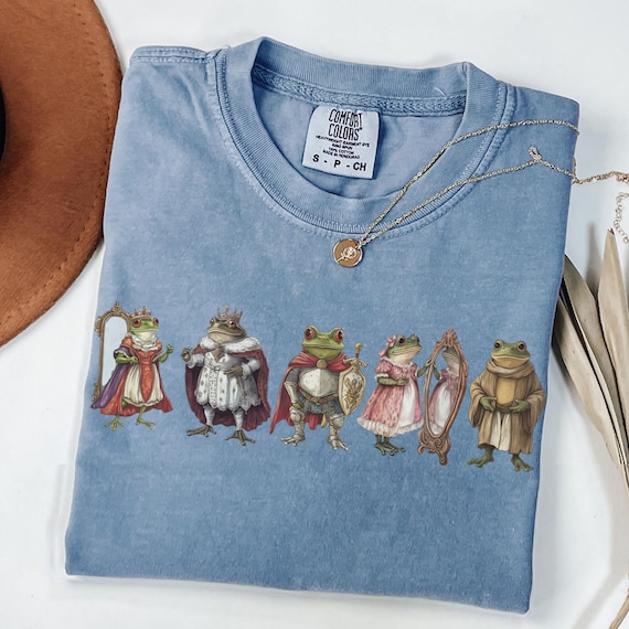 Medieval Royal Frog Family King Princess Frog Toad Quote Unisex T-Shirt Humor Tee, Quirky Shirt Weird Forestcore Whimsical Renaissance Lover
