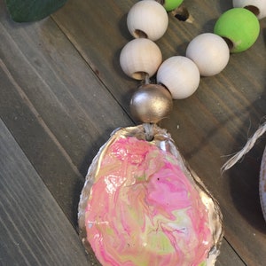 Gilded Oyster Shell Wine Bottle Charm, Oyster ornament, Oyster Art, Oyster Shells, Coastal Home, wedding gift, housewarming present