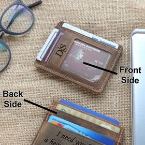 Custom Card Holder for CHRISTMAS 2024, Leather ID Card Wallet, Minimalist Credit Card Sleeve,Personalized Slim Card Case, Small Gift for Him