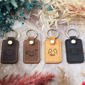 Personalized Cat and Dog Mom Keychain for Birthday, Custom Pet Keychain, Engraved Pet Name Key Chain, Dog Pet Gifts, Pets Names and Breeds image 2