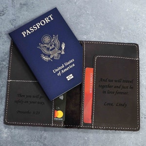 Custom Anniversary Gift for Travelers, Personalized Leather Passport Holder, Leather Passport Cover, Passport Case, Wallet Passport, Christm