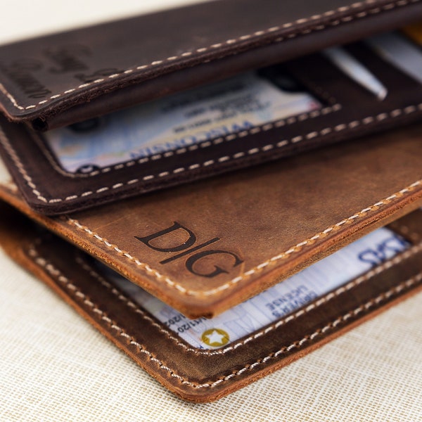 Personalized Leather Phone Wallet, Unisex iPhone Case, Handmade