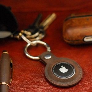 Customized bulk office Gift Ideas, Air Tag Holder Custom, Leather Air Tag Keychain, Key Loop, Key Fob, Backpack Air Tag Holder, AirTag Case